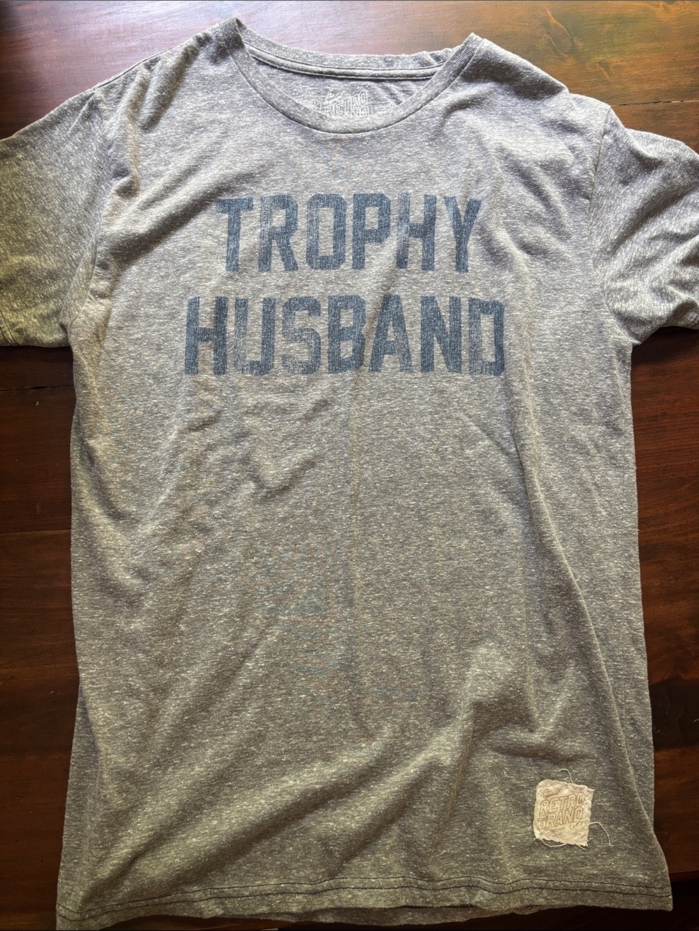 Original Retro Brand Gray 'Trophy Husband' Short Sleeve Tee